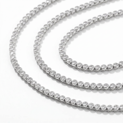Demi-Fine Silver Tennis Necklace