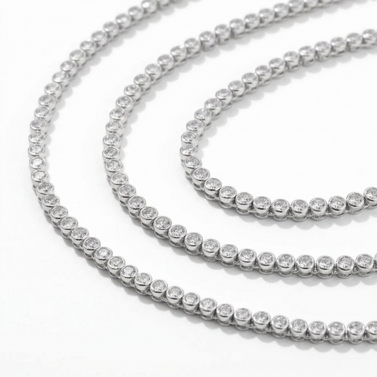 Demi-Fine Silver Tennis Necklace