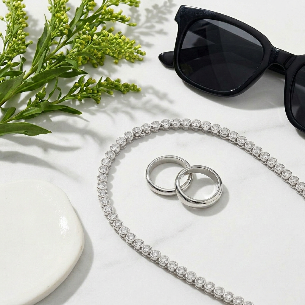 Demi-Fine Silver Tennis Necklace