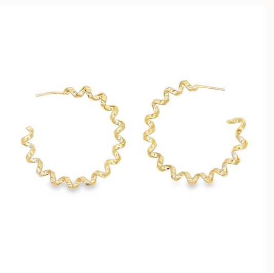 18K Gold Filled, 5mm Spiral Hoops Earrings
