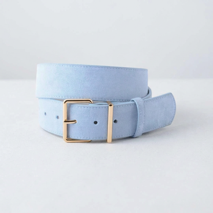 Springtime Light Blue Suede Belt
