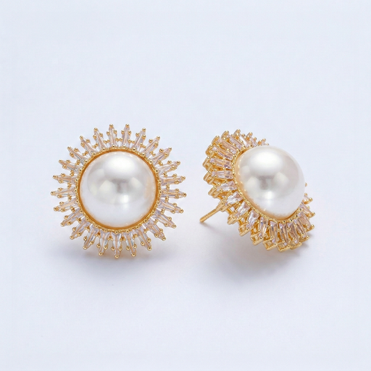 Golden Sunflower Statement Earrings