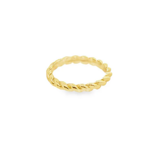 Gold ring on a white background