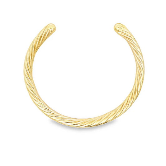 Gold bracelet on a white background