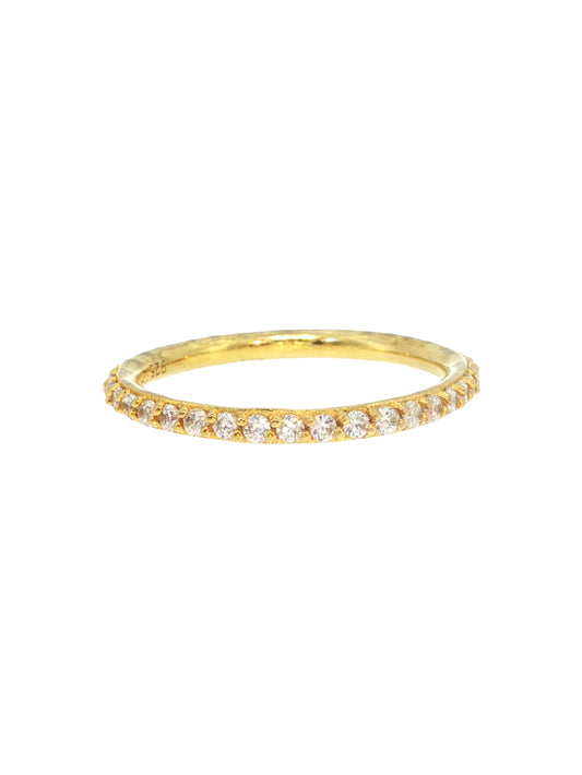 Sterling Silver Gold-plated CZ Eternity Band