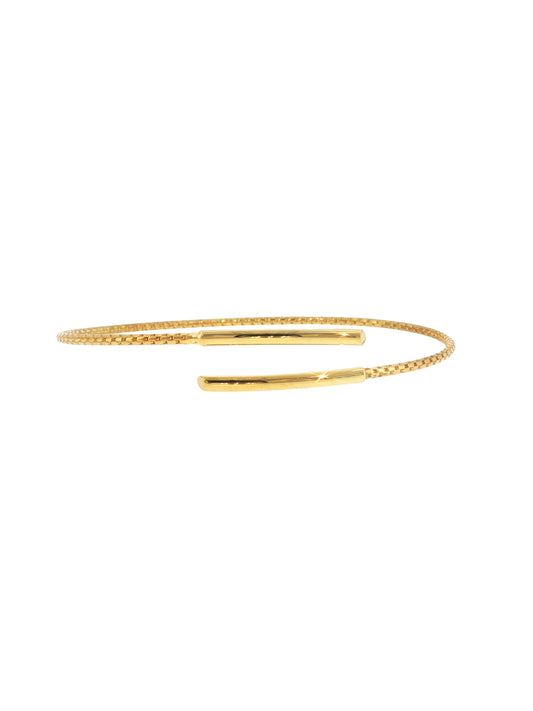 Sterling Silver 10k Gold-plated Polished Bypass Cuff Bangle