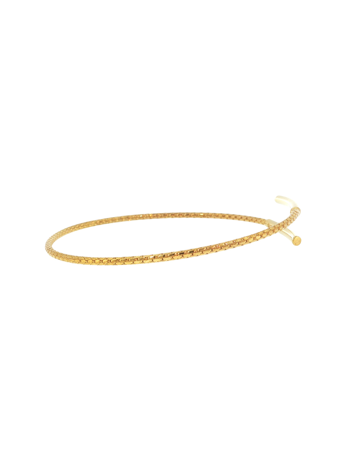 Sterling Silver 10k Gold-plated Polished Bypass Cuff Bangle