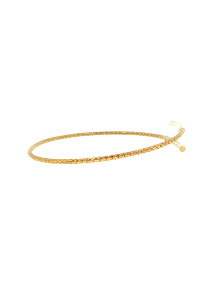 Sterling Silver 10k Gold-plated Polished Bypass Cuff Bangle