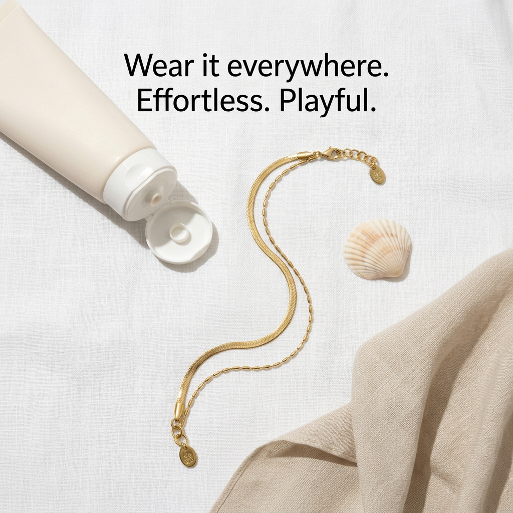 Double Layered 18k Gold Filled Anklet