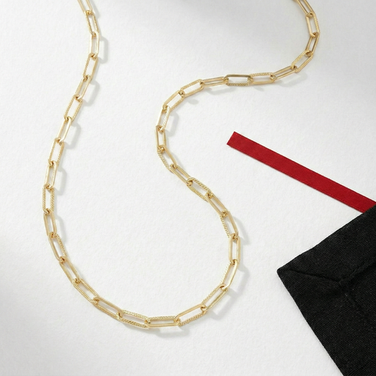 Textured Paperclip Chain Necklace