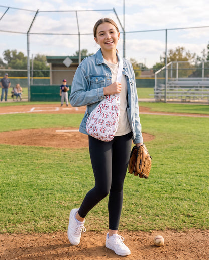 Katydid Baseball Happy Face Sling Belt Bag