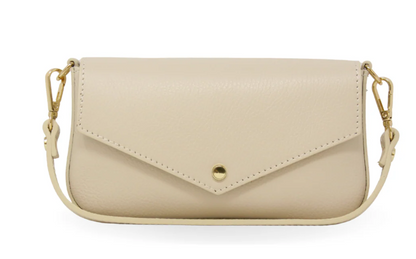 Italian Leather Busta Classica Ivory Handbag