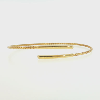 Sterling Silver 10k Gold-plated Polished Bypass Cuff Bangle