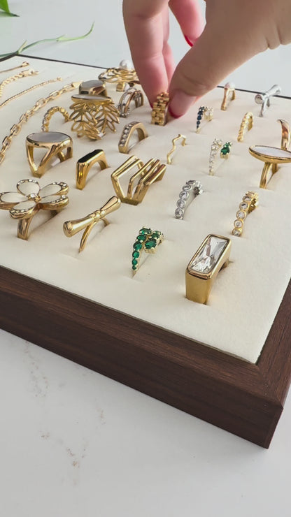 Women's Minimalist Gold Twist Stainless Steel Ring