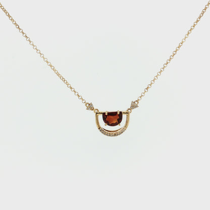 Pendulum Madeira Citrine Gold Necklace