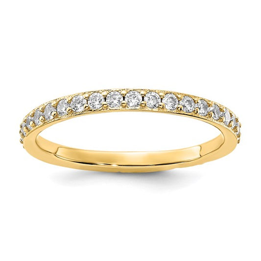 Women's Sterling Silver Gold-plated CZ Eternity Band